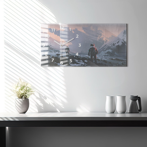 Horizontálne hodiny Astronauti Mliečna dráha