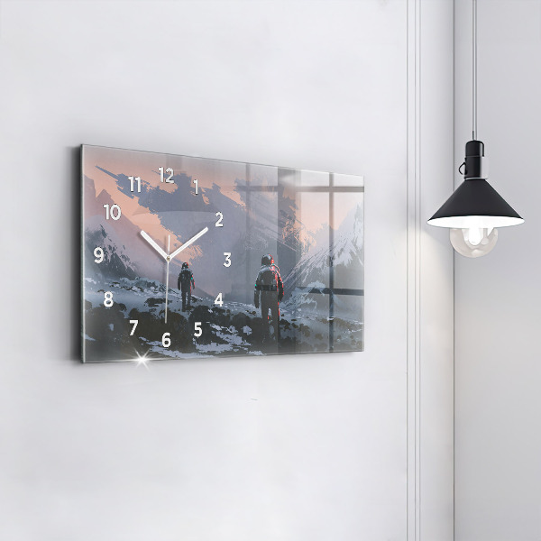 Horizontálne hodiny Astronauti Mliečna dráha