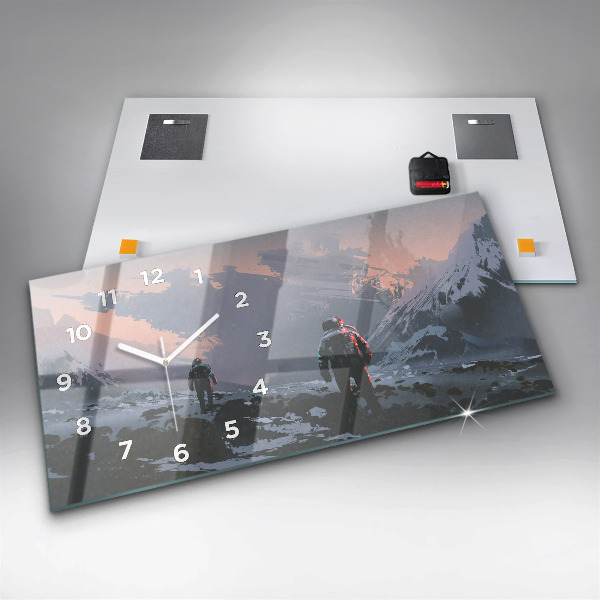 Horizontálne hodiny Astronauti Mliečna dráha