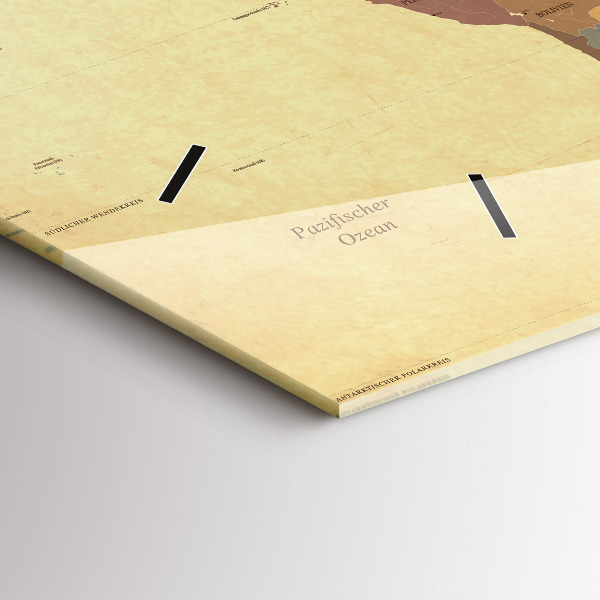 Horizontálne hodiny Mapa sveta vo vintage štýle