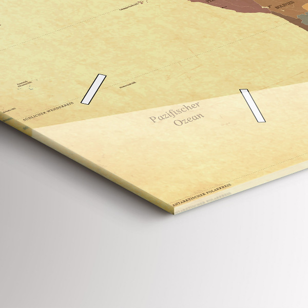 Horizontálne hodiny Mapa sveta vo vintage štýle