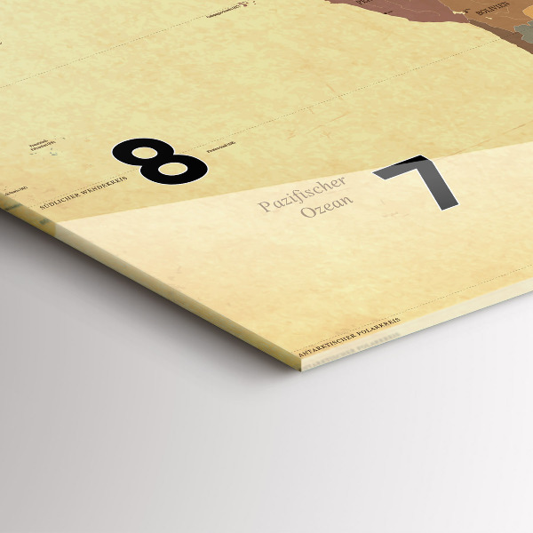 Horizontálne hodiny Mapa sveta vo vintage štýle