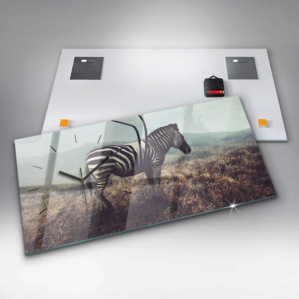 Horizontálne hodiny Zebra – abstrakcia