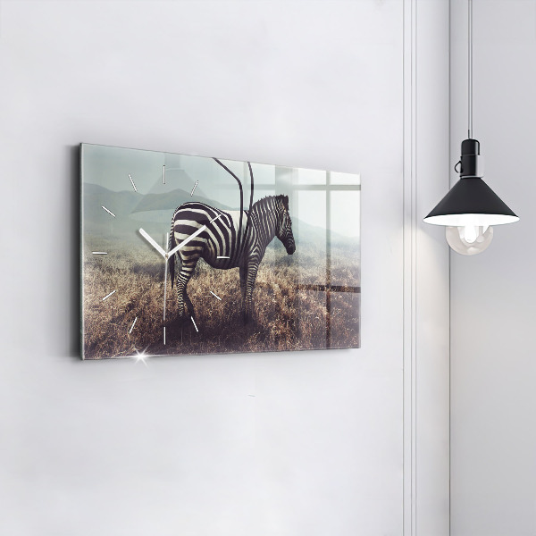 Horizontálne hodiny Zebra – abstrakcia