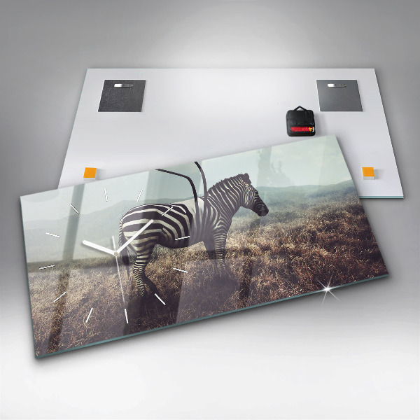 Horizontálne hodiny Zebra – abstrakcia