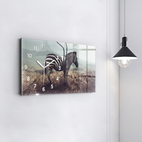 Horizontálne hodiny Zebra – abstrakcia
