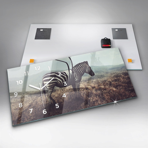 Horizontálne hodiny Zebra – abstrakcia
