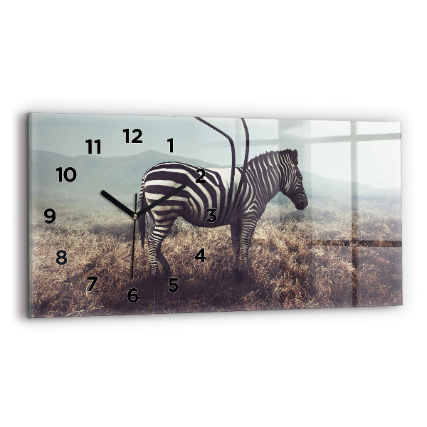 Horizontálne hodiny Zebra – abstrakcia