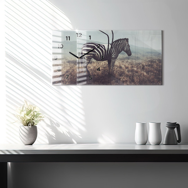Horizontálne hodiny Zebra – abstrakcia