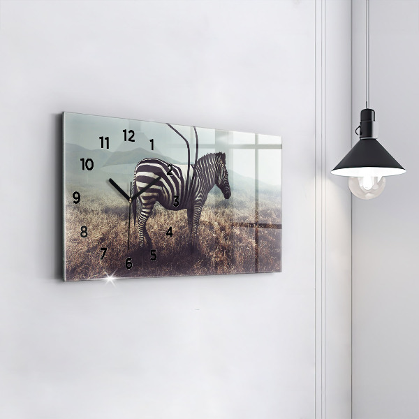 Horizontálne hodiny Zebra – abstrakcia