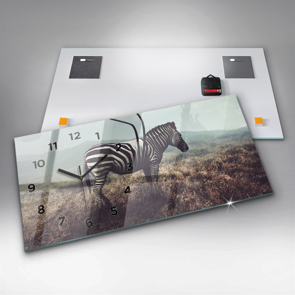 Horizontálne hodiny Zebra – abstrakcia