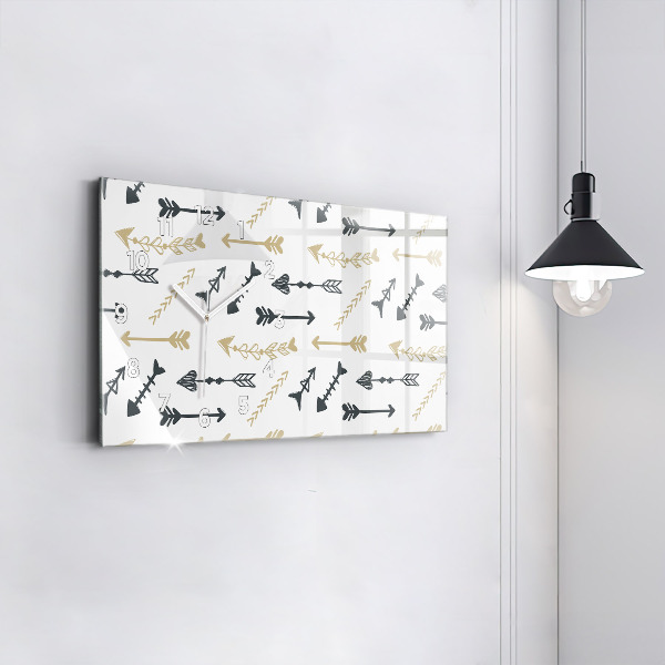 Horizontálne hodiny Geometrický bedrový vzor