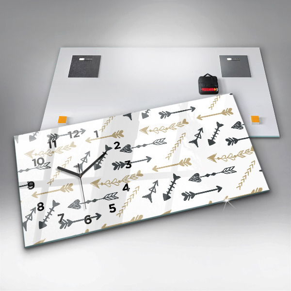 Horizontálne hodiny Geometrický bedrový vzor