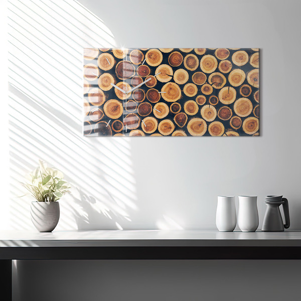 Horizontálne hodiny Drevo