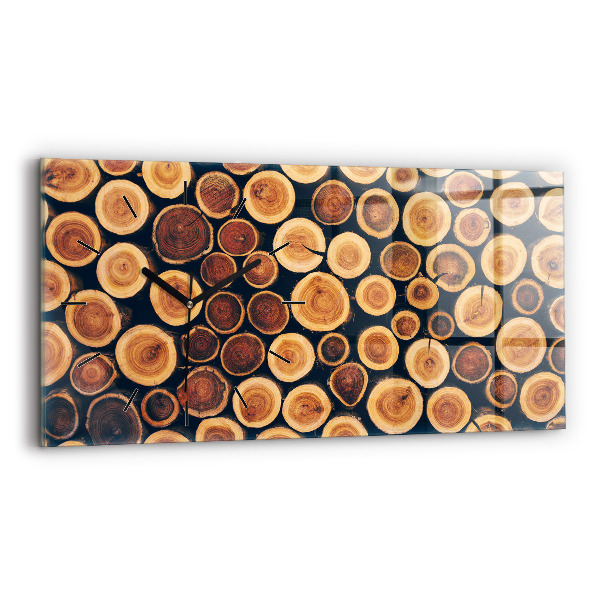 Horizontálne hodiny Drevo