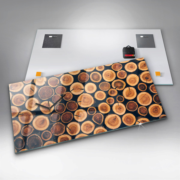 Horizontálne hodiny Drevo