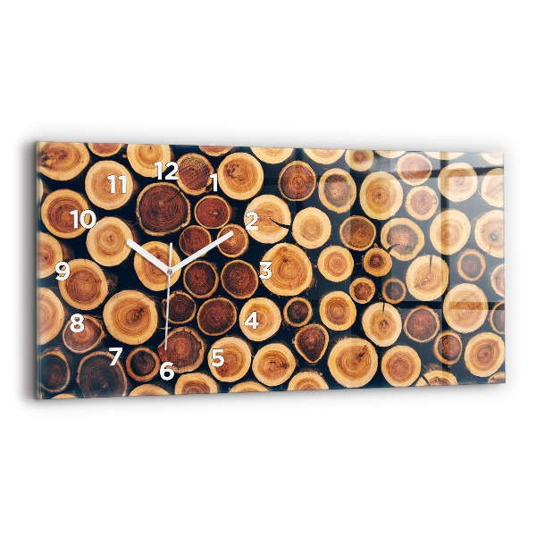 Horizontálne hodiny Drevo