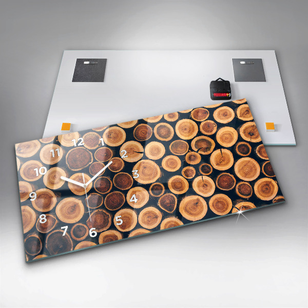 Horizontálne hodiny Drevo