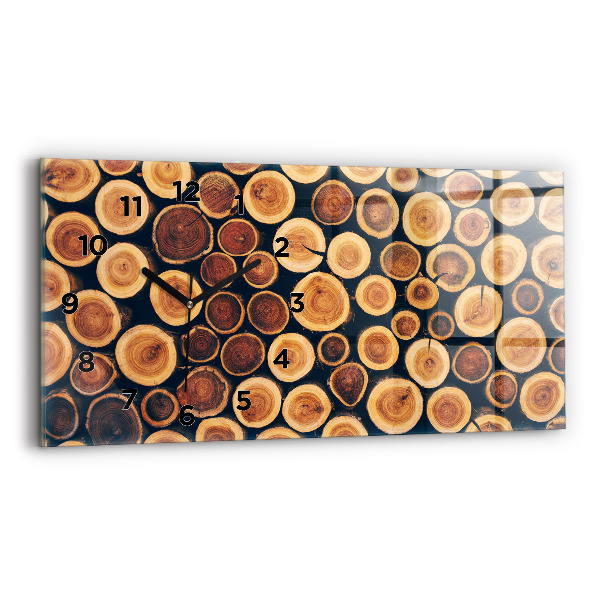 Horizontálne hodiny Drevo
