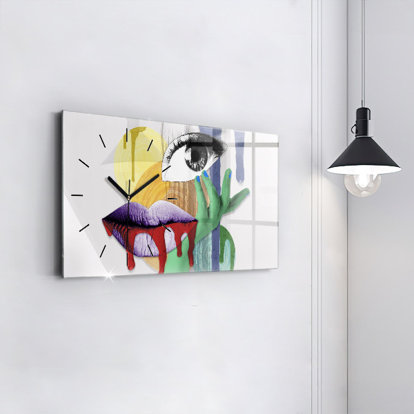 Horizontálne hodiny Surrealistická koláž