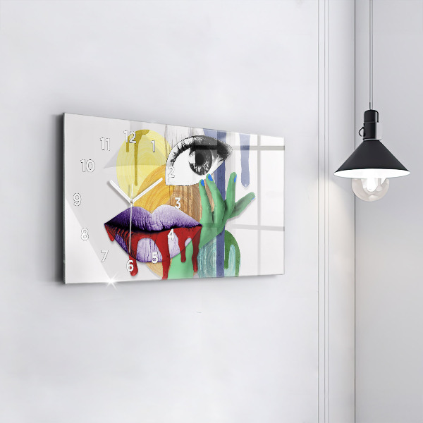 Horizontálne hodiny Surrealistická koláž