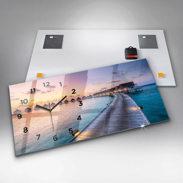 Horizontálne hodiny Západ slnka na Maldivách