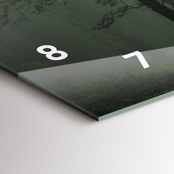 Horizontálne hodiny Ráno hmlový les