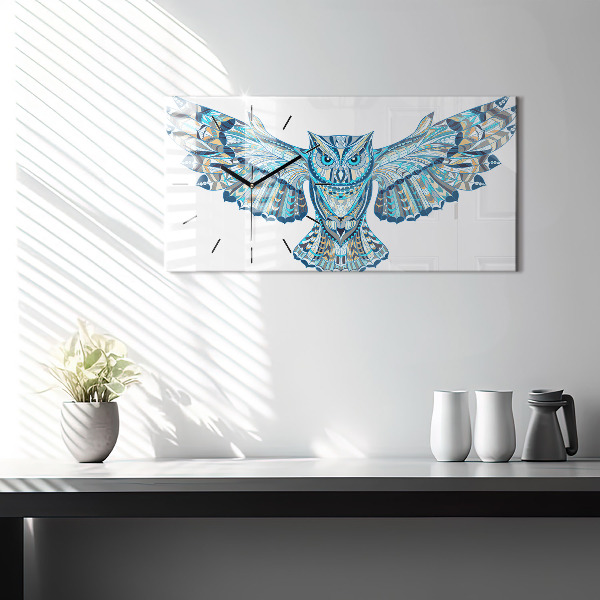 Horizontálne hodiny Sova v lete