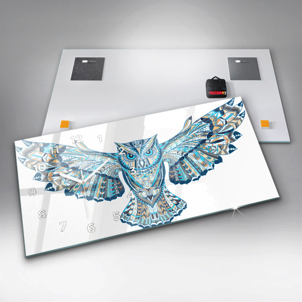 Horizontálne hodiny Sova v lete