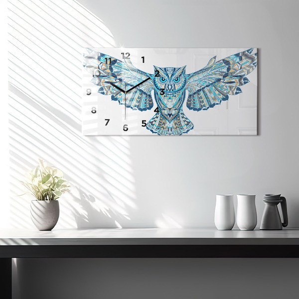 Horizontálne hodiny Sova v lete