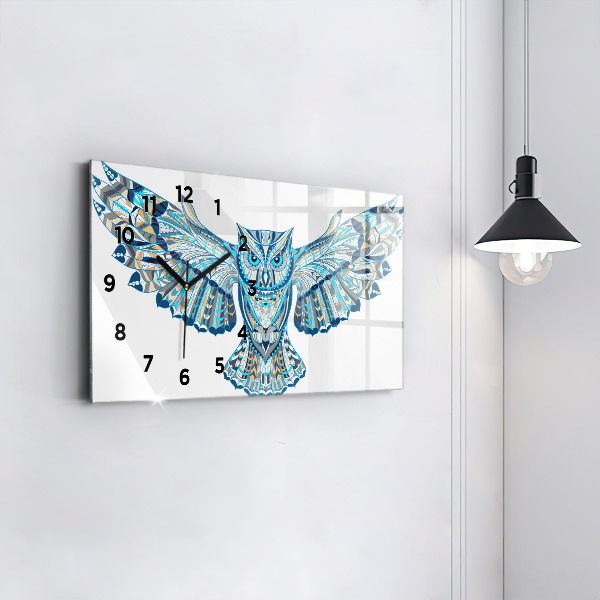 Horizontálne hodiny Sova v lete