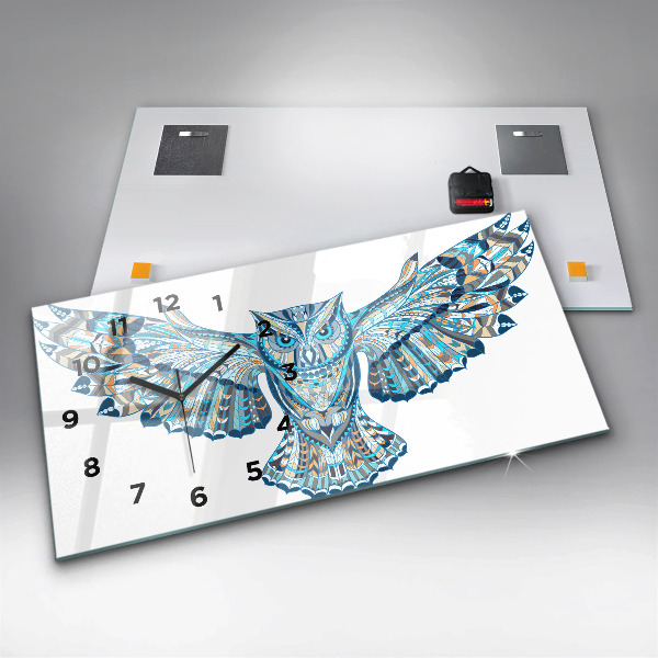 Horizontálne hodiny Sova v lete