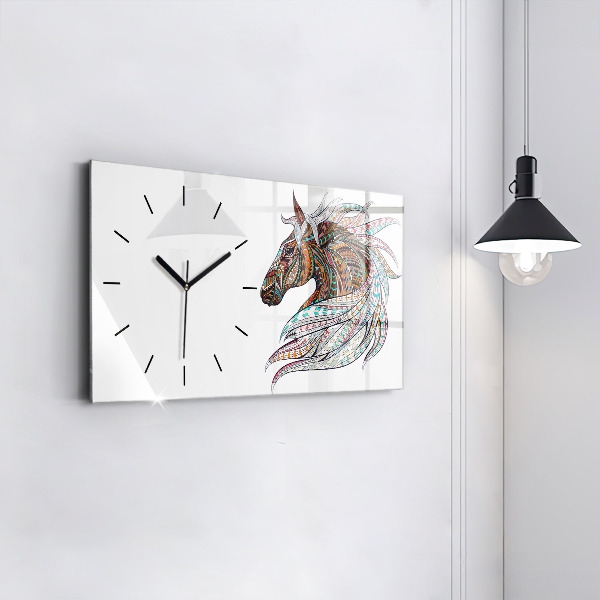 Horizontálne hodiny Ilustrácia koňa