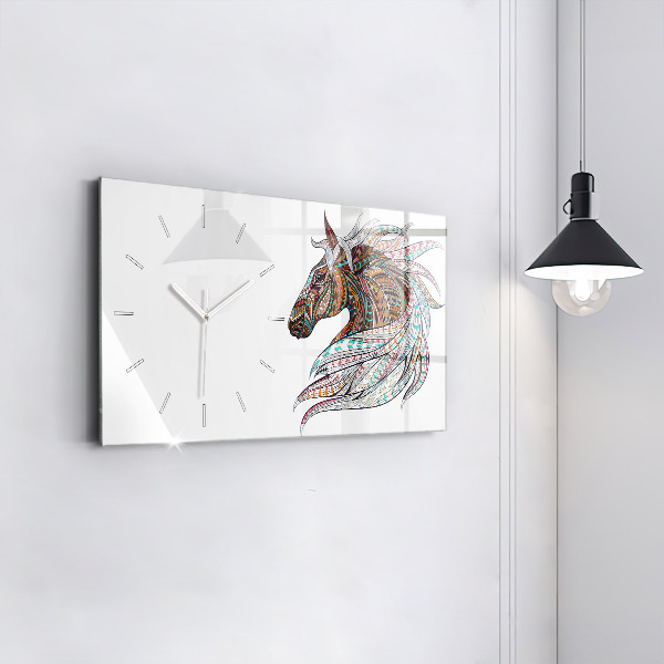 Horizontálne hodiny Ilustrácia koňa