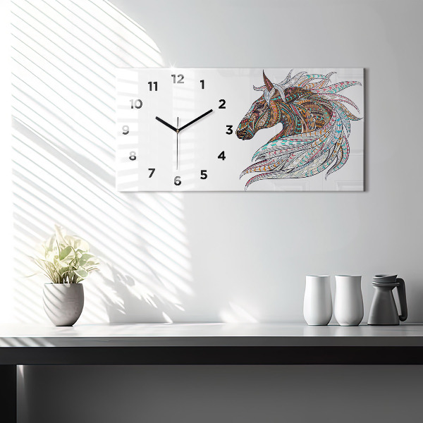 Horizontálne hodiny Ilustrácia koňa