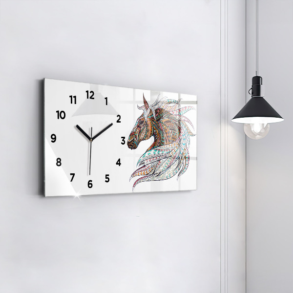 Horizontálne hodiny Ilustrácia koňa