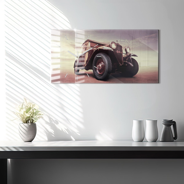 Horizontálne hodiny Auto v štýle vintage