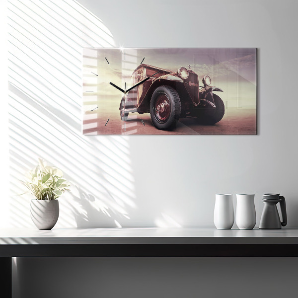 Horizontálne hodiny Auto v štýle vintage