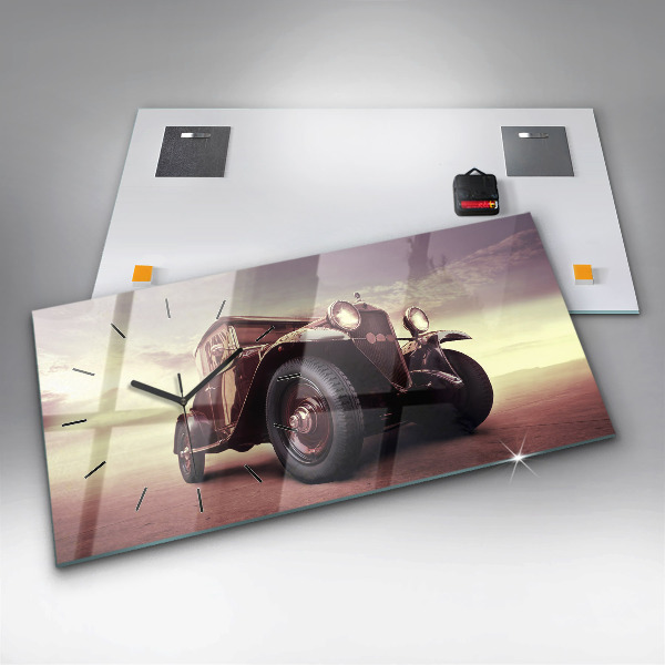 Horizontálne hodiny Auto v štýle vintage
