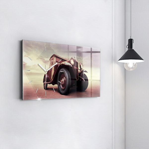 Horizontálne hodiny Auto v štýle vintage
