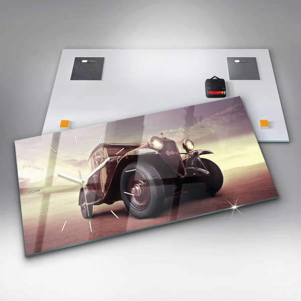 Horizontálne hodiny Auto v štýle vintage