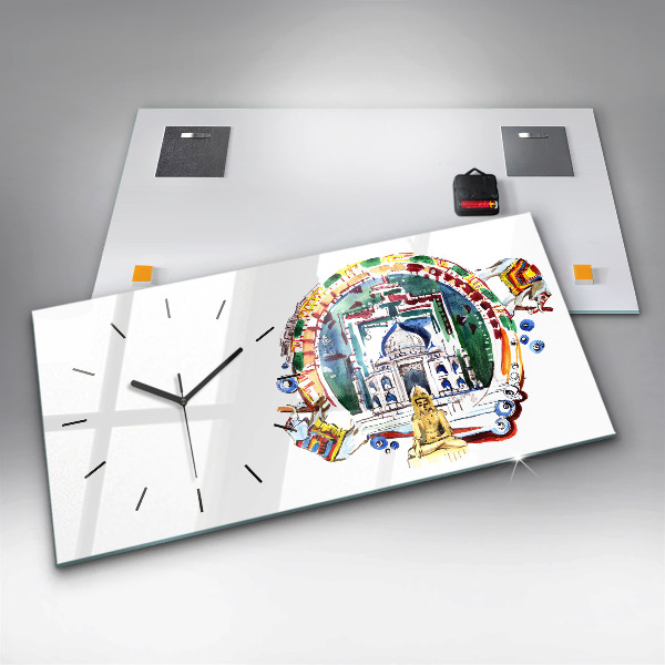 Horizontálne hodiny Obraz Budhu v chráme