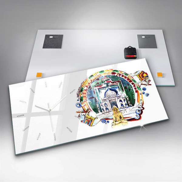 Horizontálne hodiny Obraz Budhu v chráme