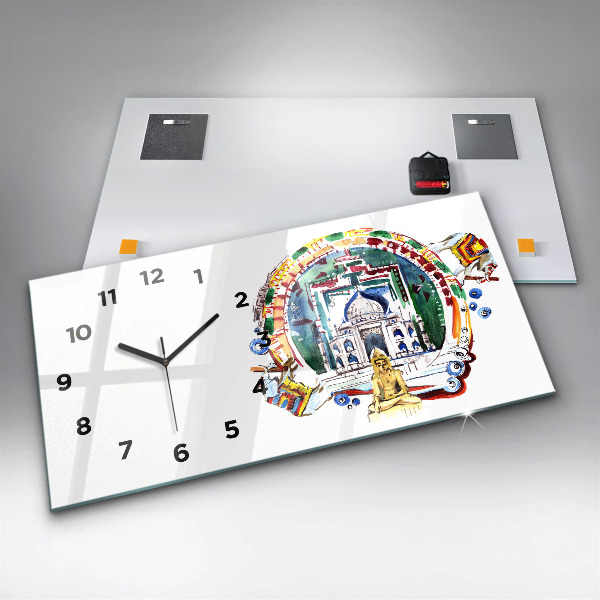 Horizontálne hodiny Obraz Budhu v chráme