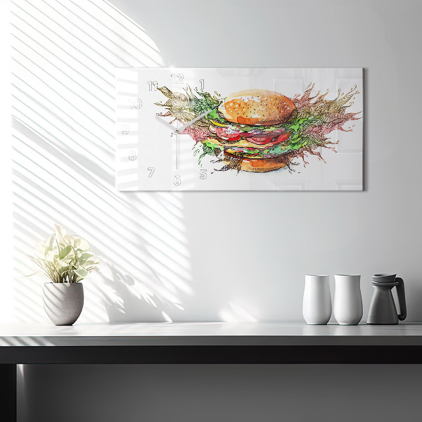 Horizontálne hodiny XXL syrový burger