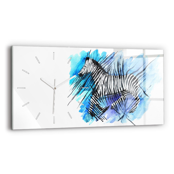 Horizontálne hodiny Maľovaná zebra