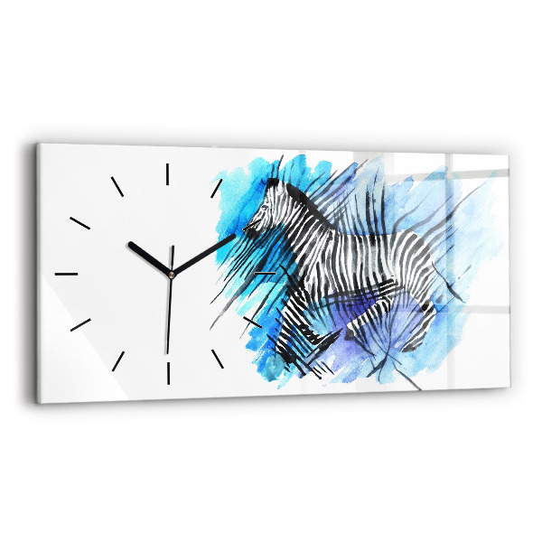 Horizontálne hodiny Maľovaná zebra