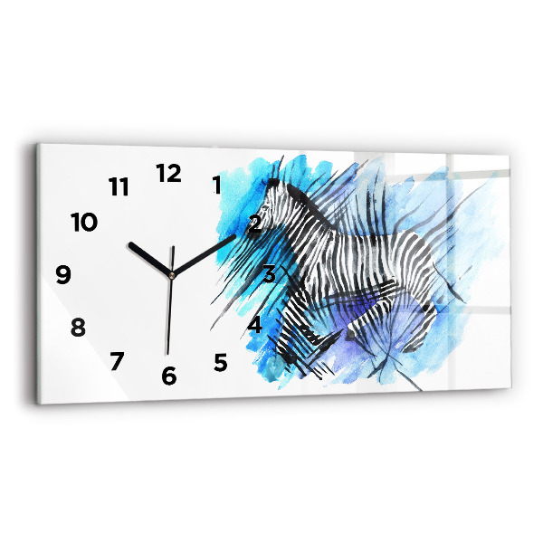 Horizontálne hodiny Maľovaná zebra