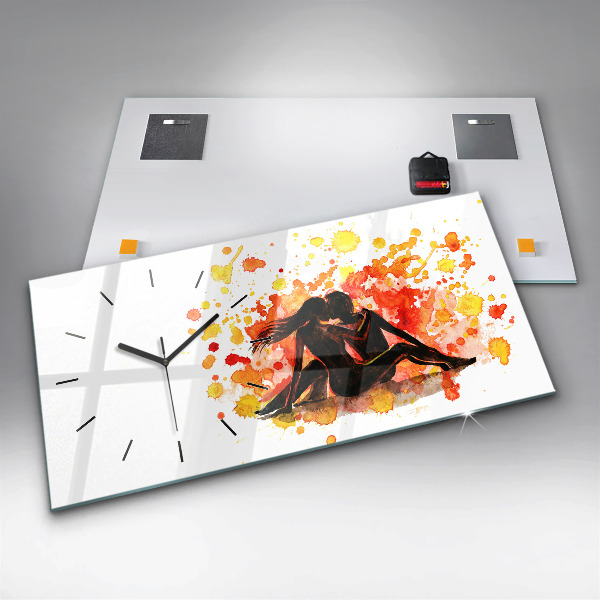 Horizontálne hodiny Láska a zamilovaný pár