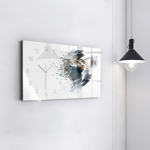 Horizontálne hodiny Kapitán lode s ďalekohľadom